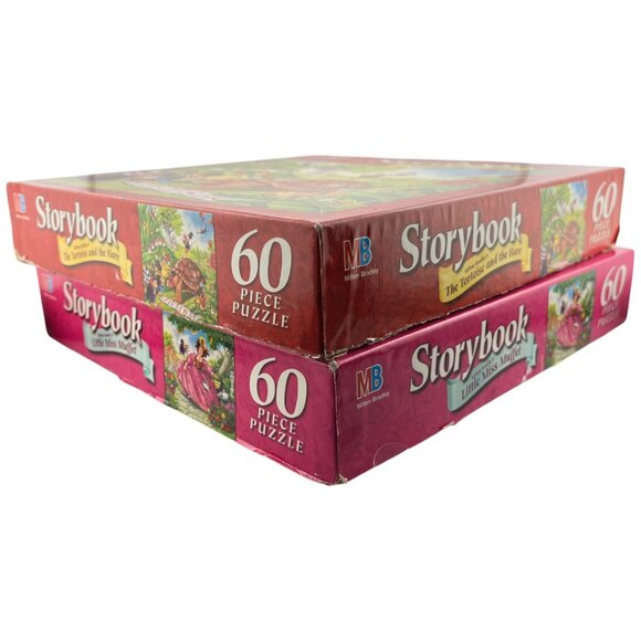2 Storybook 60 Piece Puzzles - Tortoise &‎ Hare / Little Miss Muffet MB - Picture 8 of 12